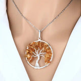 Pendentif Arbre de Vie et Pierre en Citrine