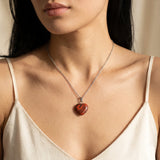 Pendentif Cœur Jaspe Rouge Petit Modèle 15 mm, sur Chaîne ou Cordon