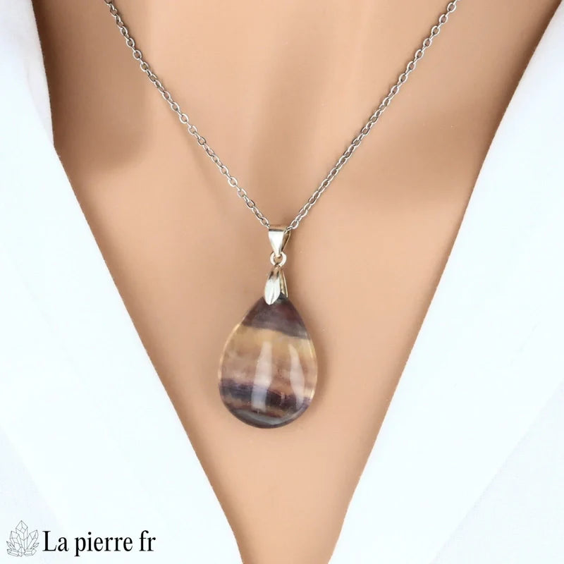 Collier-Pendentif en pierre de Fluorite de Hunan - La Pierre FR