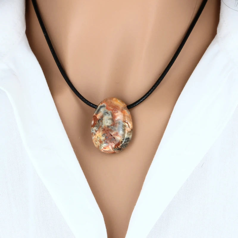 Pendentif Coeur En Agate Mousse - Pierre Naturelle Percée - Vert - Naturosphère