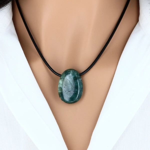 pendentif en pierre naturelle agate indienne forme ovale percée