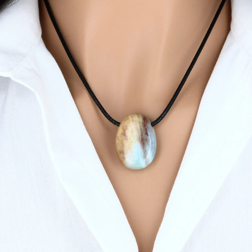 Pendentif Pierre Percée Amazonite Multi " sérénité & expression authentique "