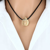 Pendentif Calcite Jaune percée – Pierre naturelle lumineuse
