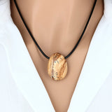 Pendentif Pierre Percée Jaspe Paysage 