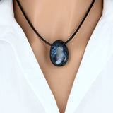 Pendentif Pierre Percée Larvikite 