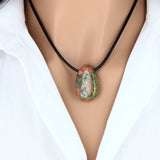 Pendentif Pierre Percée Unakite 