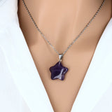 Pendentif Étoile en pierre Améthyste
