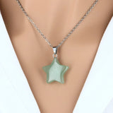 Pendentif Étoile en pierre Aventurine verte