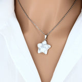 Pendentif Étoile en pierre howlite Blanche