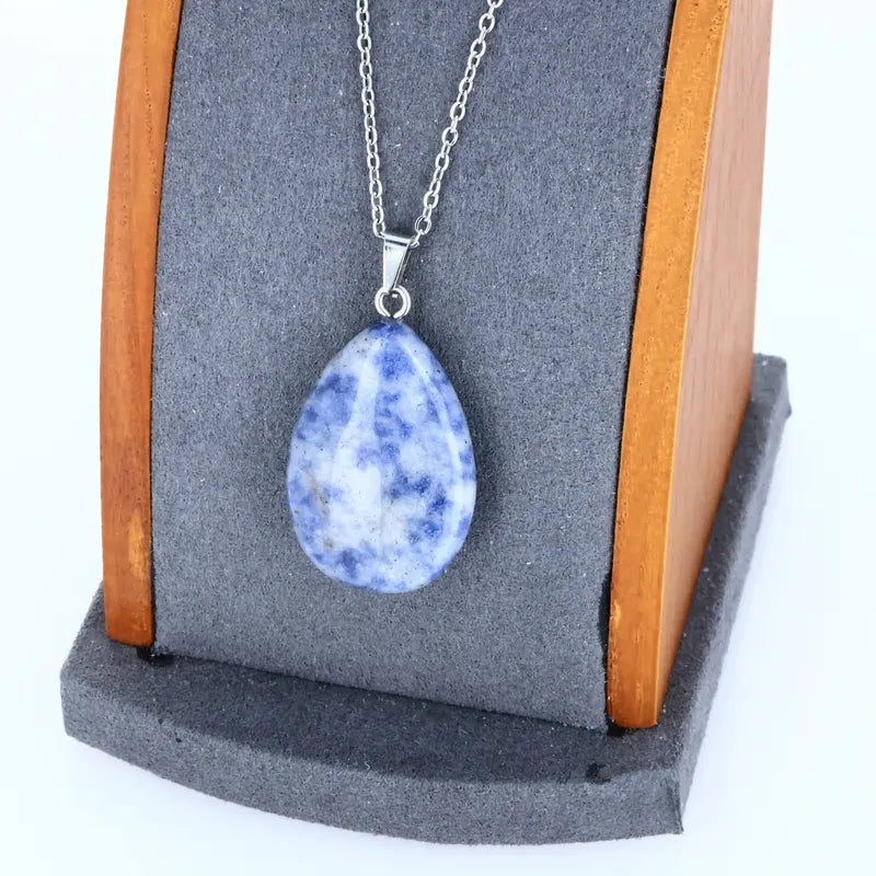 Pendentif Sodalite Naturelle Forme Goutte pendentif pierre sodalite