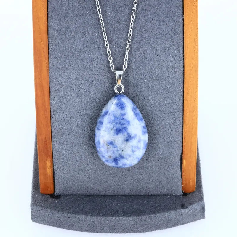 Pendentif Sodalite Naturelle Forme Goutte pendentif pierre sodalite