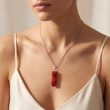 Pendentif Pointe Cornaline de 3 à 3,5 cm, Chaîne ou Cordon