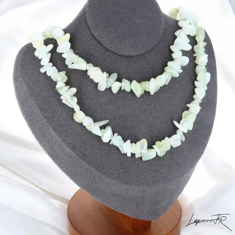 Collier Jade Vert Baroque Précieux (Sérénité Impériale) avec pépites naturelles vert profond.