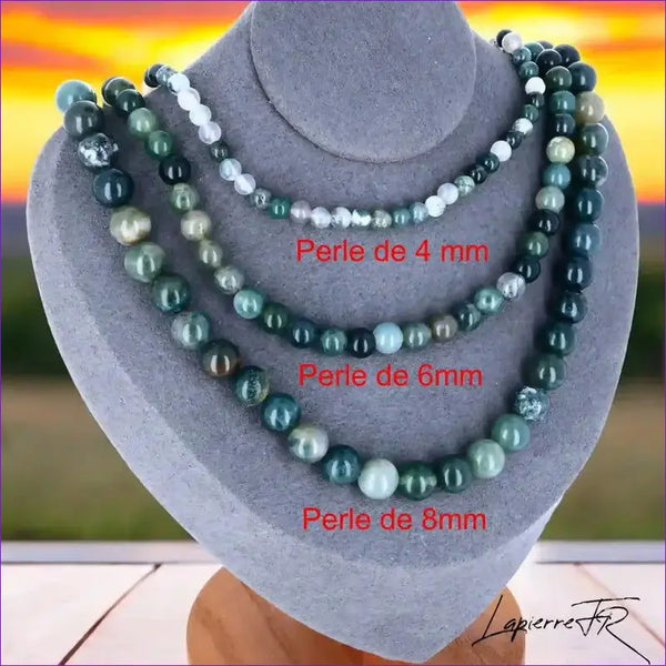 Collier en Agate mousse - La Pierre FR