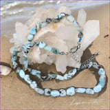Collier pierre naturelles en Larimar - La Pierre FR