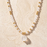Collier Cristal de Roche PERLÉA®, Perles Facettées et Perles Dorées