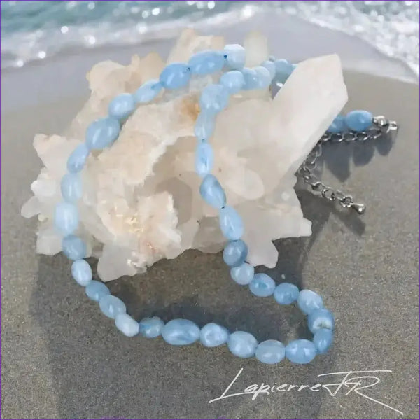 Collier pierres naturelles en Aigue Marine - La Pierre FR