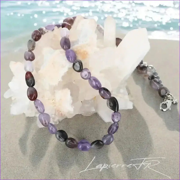 Collier pierres naturelles en Auralite - La Pierre FR