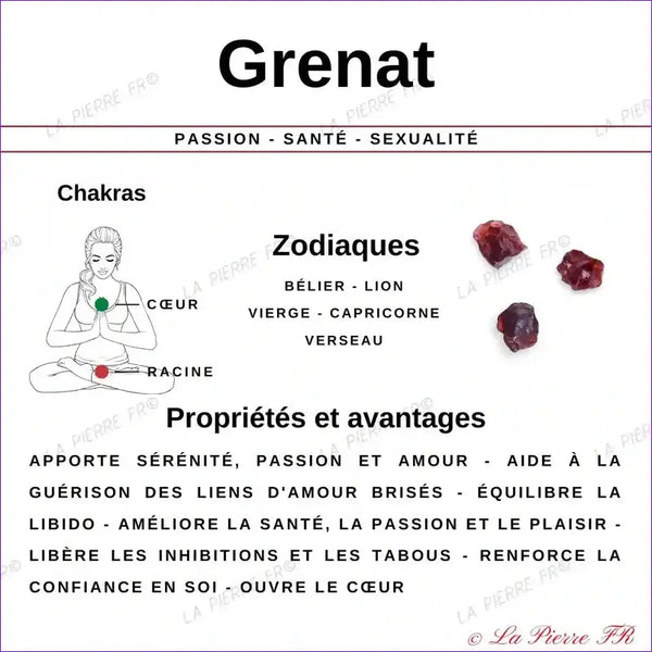 Collier pierres naturelles en Grenat rouge - La Pierre FR