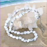 Collier pierres naturelles en Howlite blanche - La Pierre FR