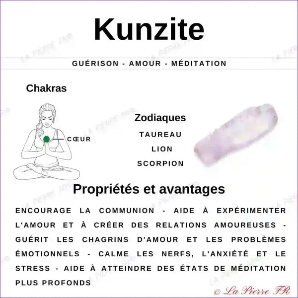 Collier pierres naturelles en Kunzite - La Pierre FR