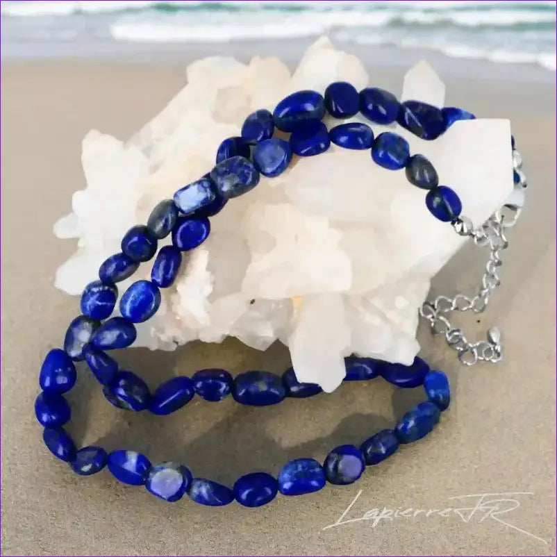 Collier pierres naturelles en Lapis Lazuli - La Pierre FR