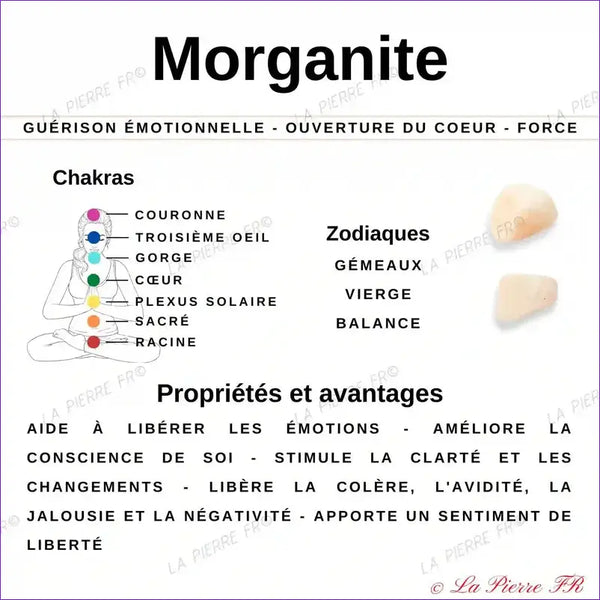 Collier pierres naturelles en Morganite - La Pierre FR