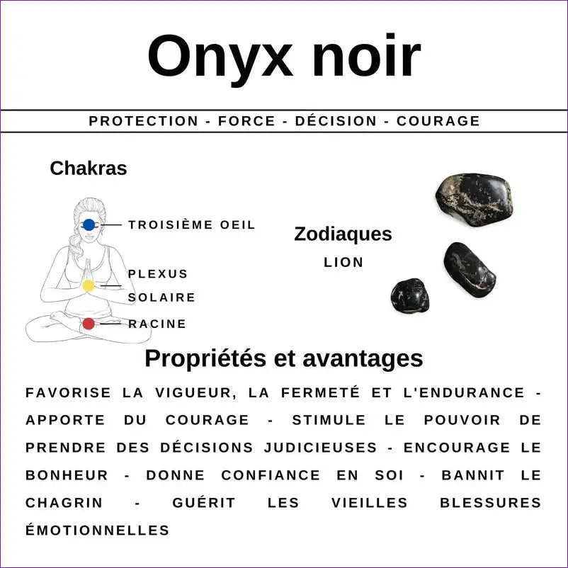 Collier pierres naturelles en Onyx noir - La Pierre FR
