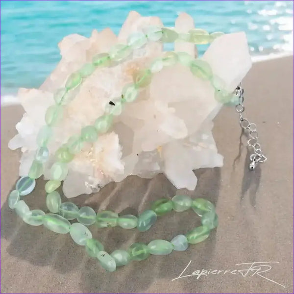Collier pierres naturelles en Prehnite - La Pierre FR