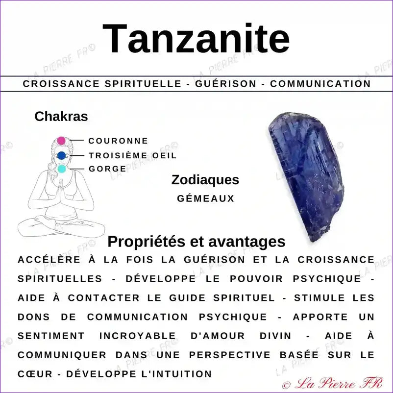 Collier pierres naturelles en Tanzanite - La Pierre FR