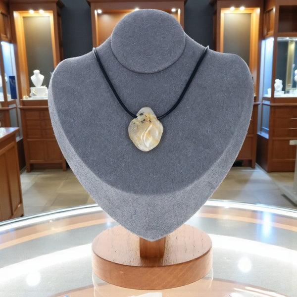 Collier en Quartz Rutile, bijou en pierre naturelle avec inclusions dorées