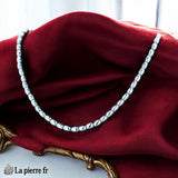 Collier Ras-de-Cou en Hématite (Perles Olive)