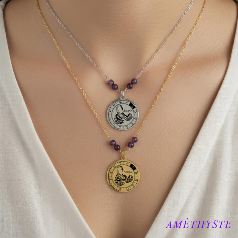 Collier Signe Astrologique Scorpion — Transformation, profondeur et protection