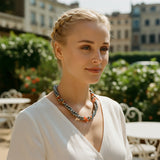 Collier Torsade en Hématite et Cornaline