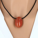 Pendentif pierre Cornaline (roulée & percée)