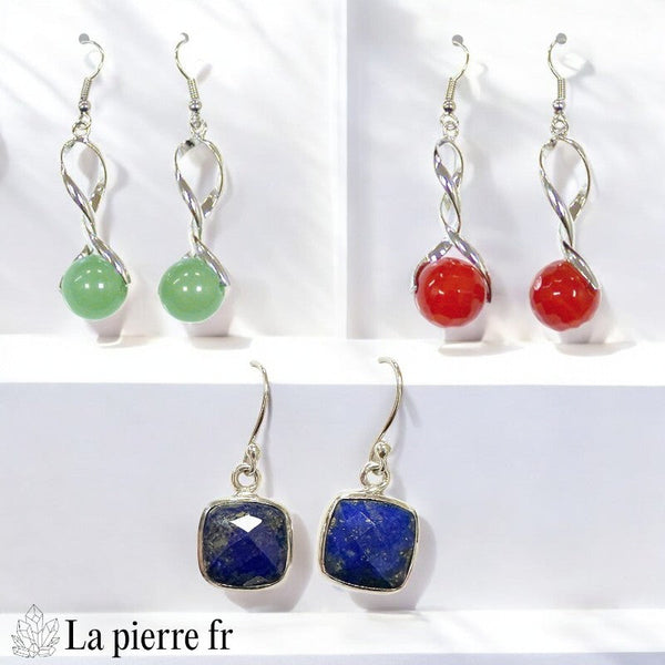 Boucles d'oreilles Cassiopée en Aventurine verte Boucles d'oreilles Cassiopée en Aventurine verte