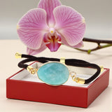 Bracelet Amazonite ÉCLIPSE® – pierre naturelle ovale facettée sur cordon réglable