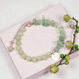 Bracelet Aventurine verte DUO® – pierre baroque et perles rondes