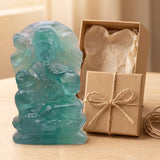 Statue Ganesh en Fluorite Verte, Pierre Naturelle 10 cm