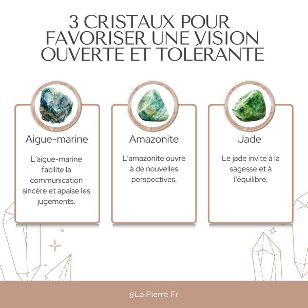 Pierres pour favoriser une vision ouverte, tolérante et positive.