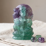 Statue Ganesh en Fluorite Multicolore, Pierre Naturelle 10 cm