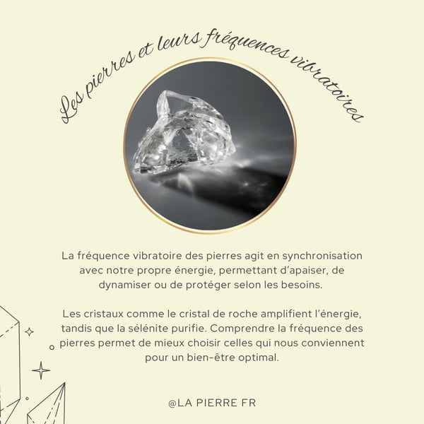 Carte expliquant les fréquences vibratoires des pierres en lithothérapie