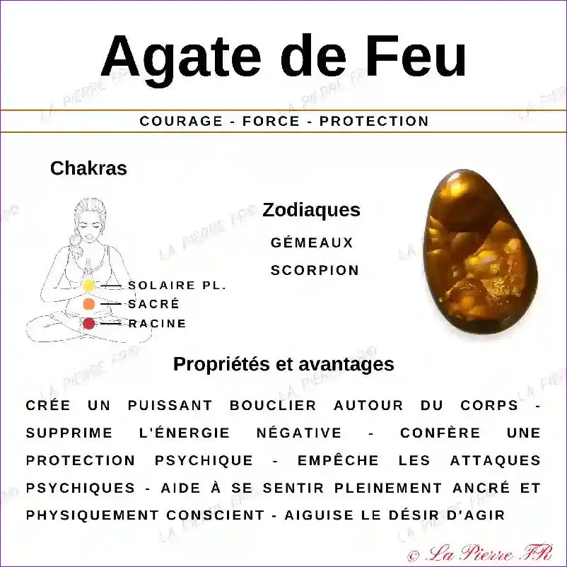 Galet Plat Agate de Feu Naturelle minéraux