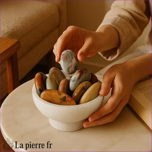 galet en pierre d'amazonite pour lithothérapie 