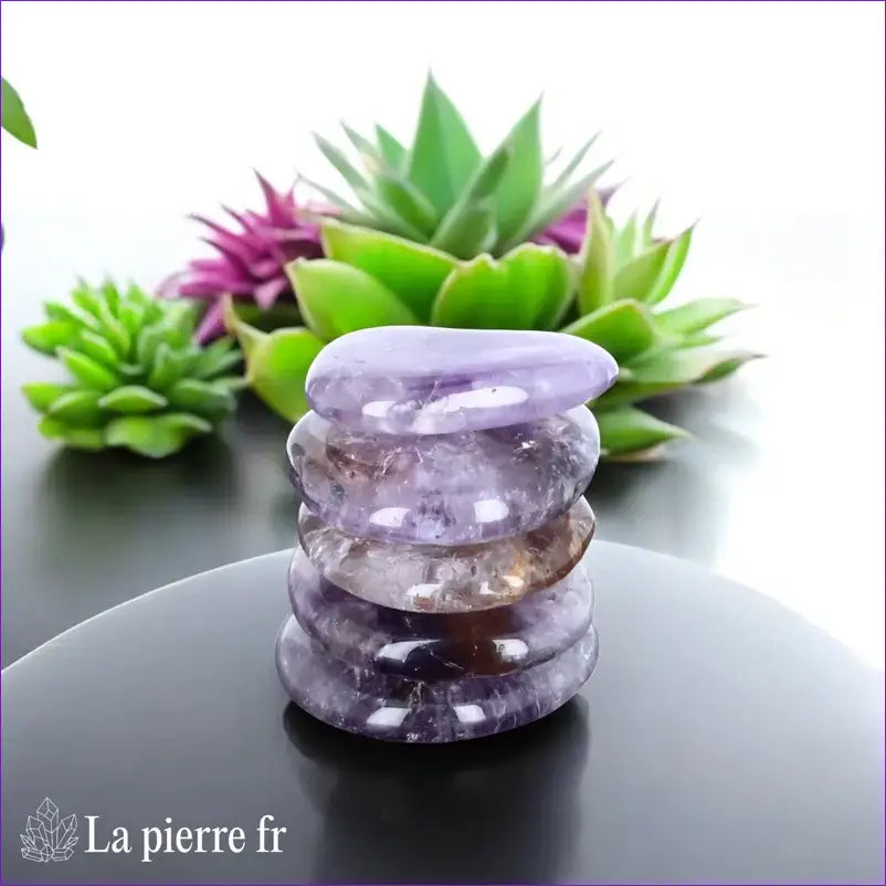 Amétrine en galet plat - Pierre de Motivation