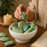 pierre plate en chrysoprase