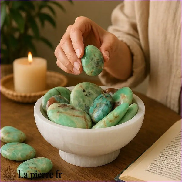 pierre plate en chrysoprase