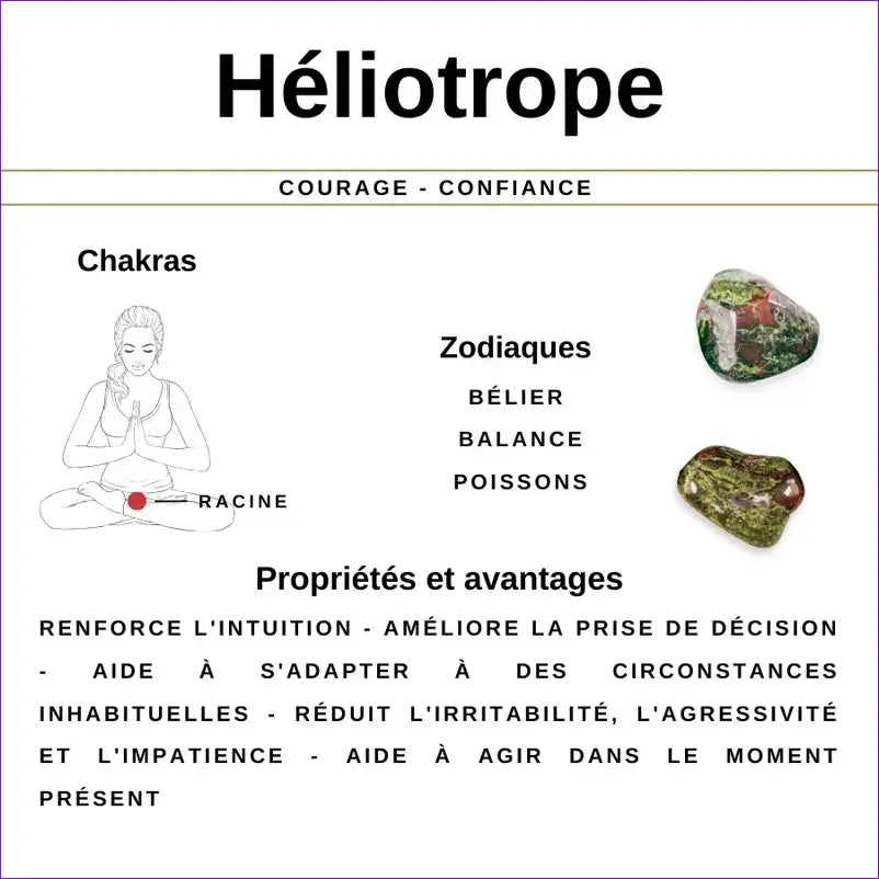 Galet Plat Héliotrope Naturel minéraux