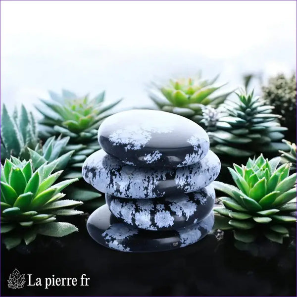 Obsidienne Mouchetée en Galet Plat – Pierre Anti-Stress et Apaisante