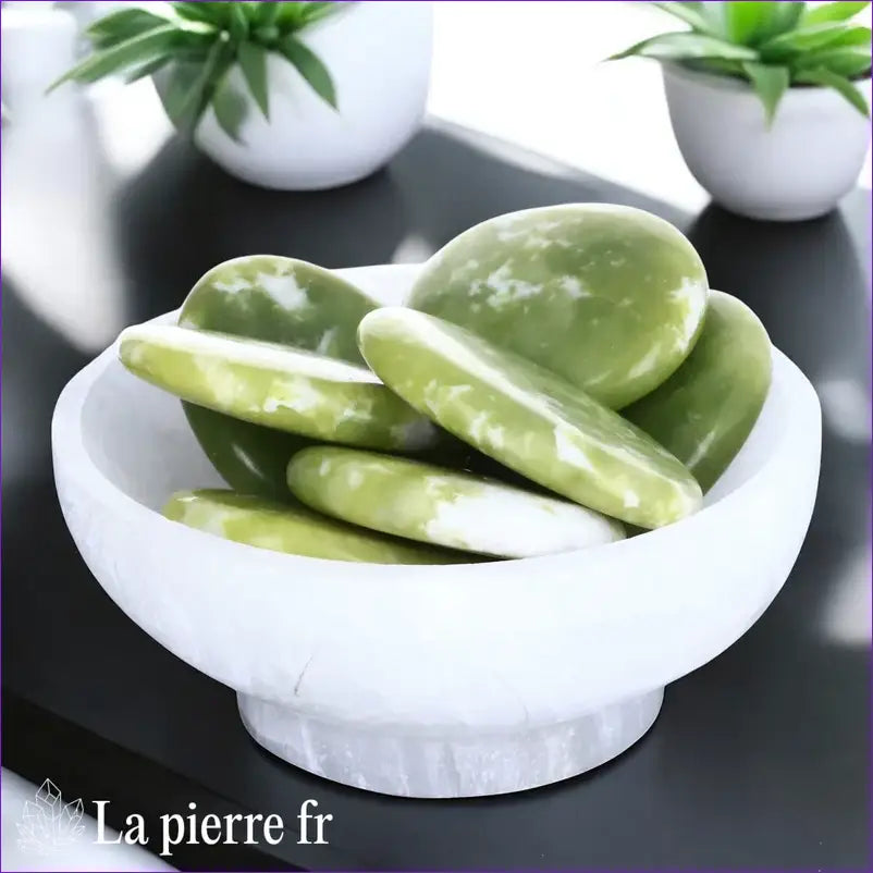 Serpentine Verte en galet plat - Pierre Lâcher prise